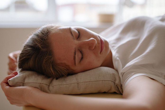 Calm woman relaxing