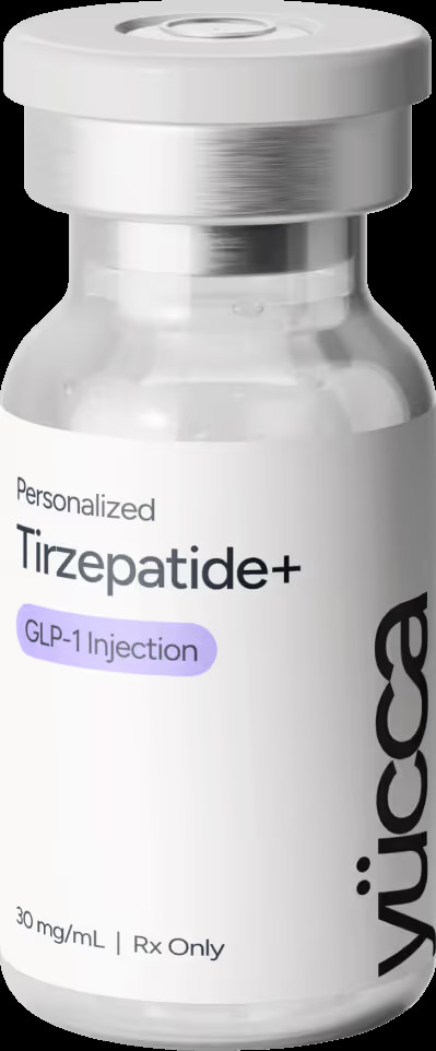 Yucca Tirzepatide+ GLP-1 and GIP injection vial
