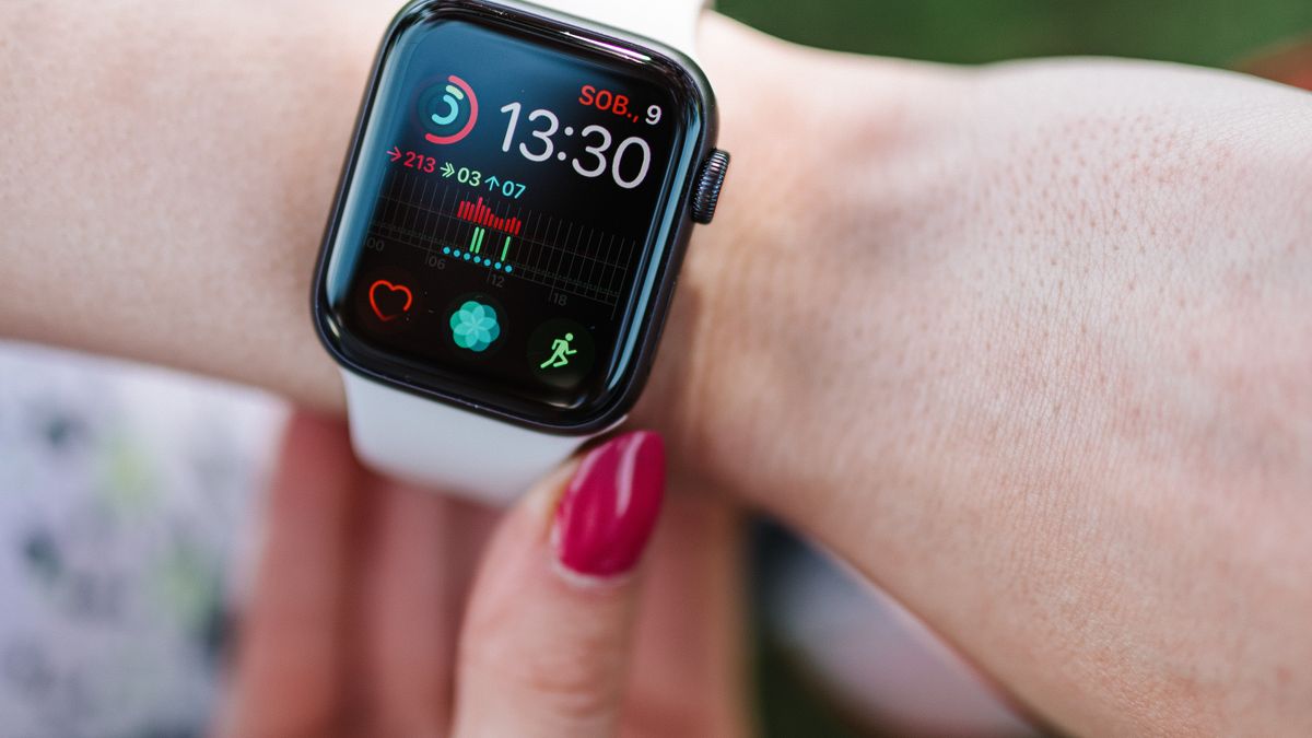 Close-up of a smartwatch sleep tracker on a person's wrist